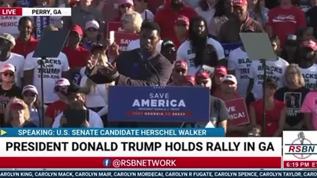 Herschel Walker At Georgia Trump Rally!