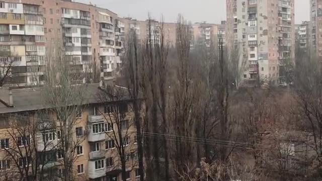 Sirens sounding in Donetsk, Ukraine