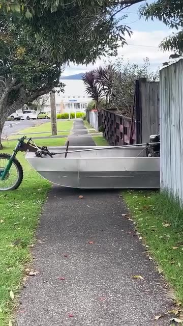 The first test drive of an amphibious jet boat