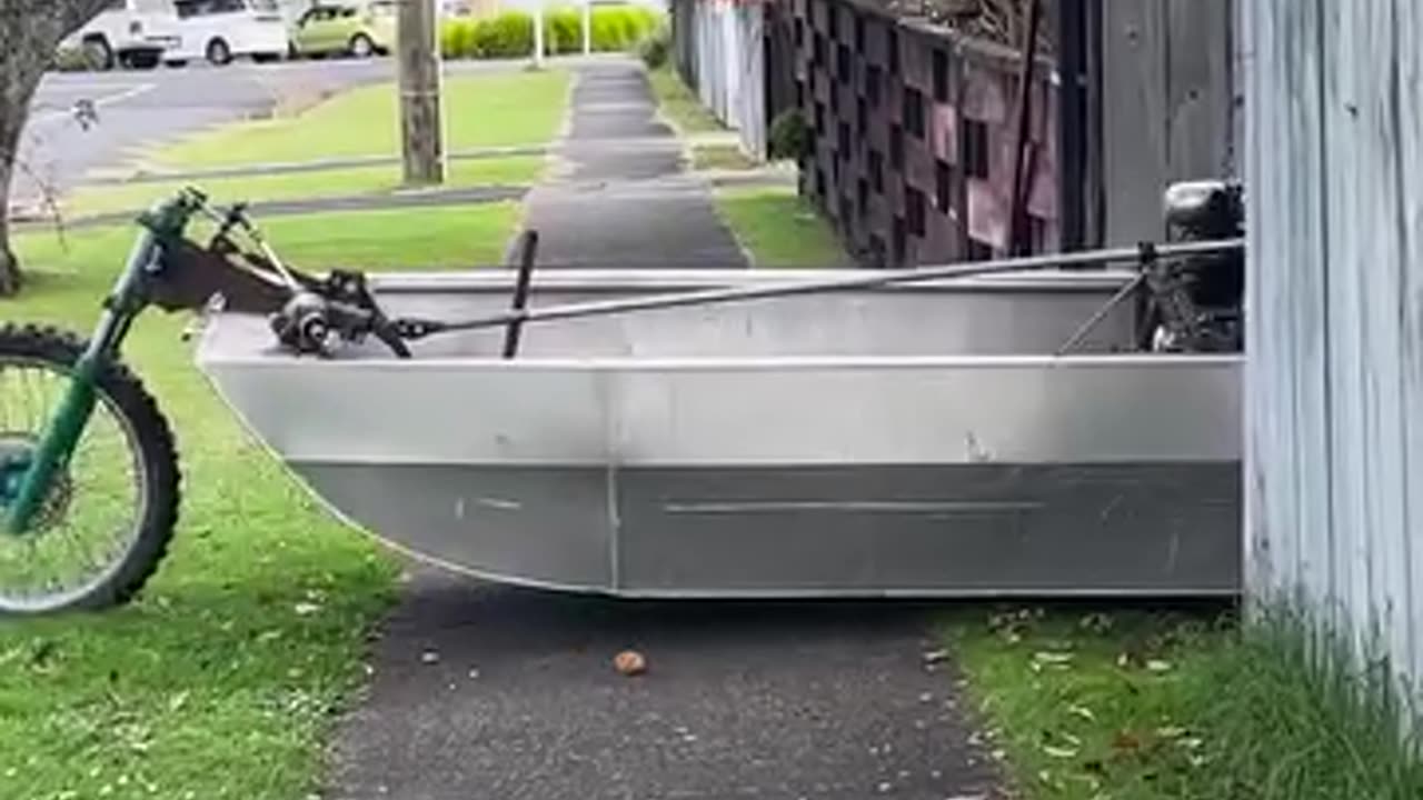 The first test drive of an amphibious jet boat