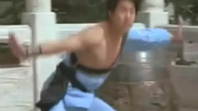 Young Jet Lee was practicing kongfu in shaolin temple
