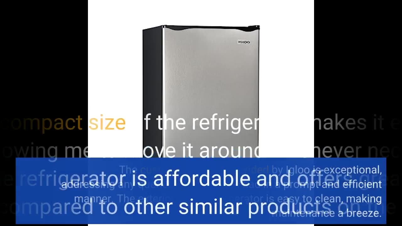 Igloo IRF32PL6A 3.2 Cu.Ft. Single Door Compact Refrigerator with Freezer, Slide Out Glass Shelf...