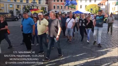 MONTAGSSPAZIERGANG - BAUTZEN, Hauptmarkt, 13 05 2024, 171. MAHNWACHE 🕊