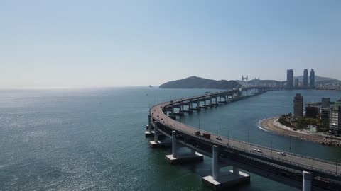 How about Gwangandaegyo Bridge in Busan, Korea? Isn't it cool?