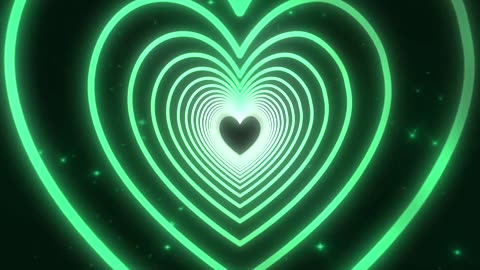 450. Heart Tunnel💚Green Heart Background