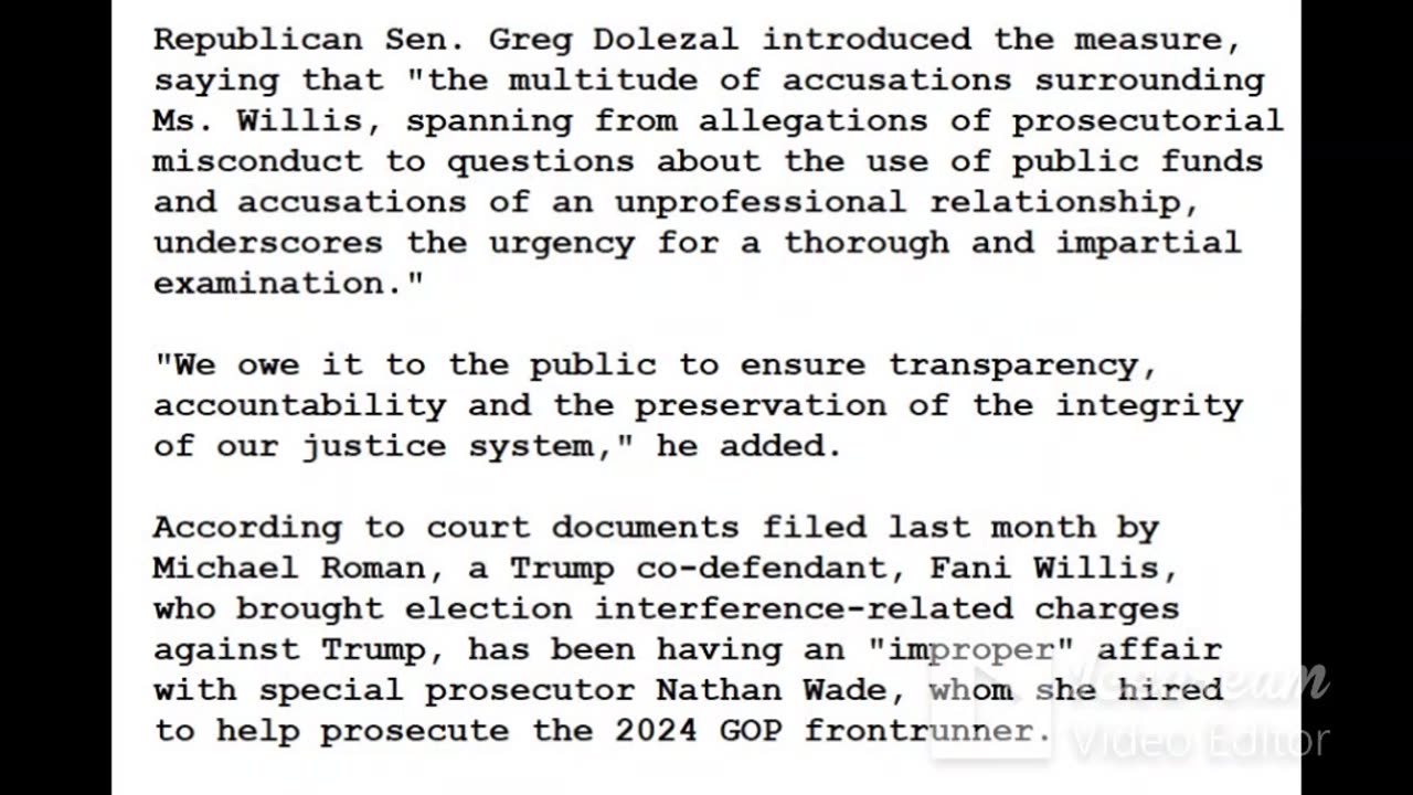 24-0126 - GA Senate launches committee to probe Trump prosecutor Fani Willis for ‘improper’ affair