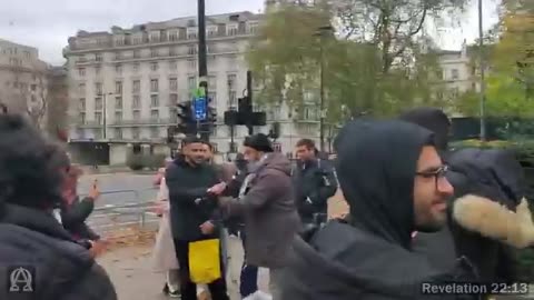 Speakers Corner - Muslims Attacking Each Other - Uncle Omar Swipes His Stick At