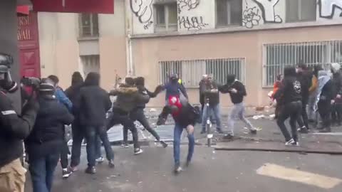 So festive. Kurds tear up the roads in Paris. The city of lights being extinguished.