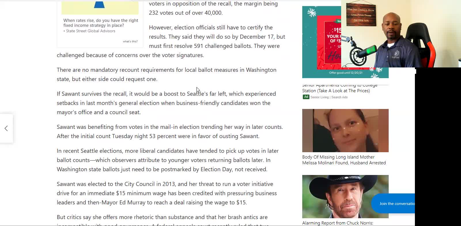 Seattle City Council member Kshama Sawant recall close shave is great for the future of the country.