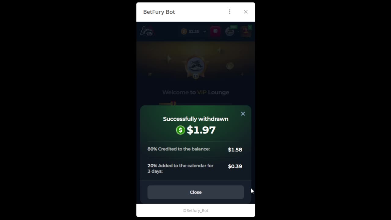 BetFury Cryptodrop (Telegram) - 8th Payment Withdraw +111.84 BFG | Total: 778.32 BFG