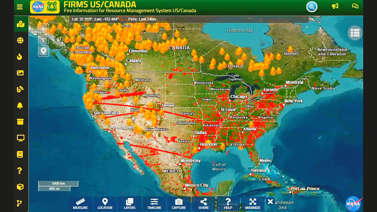 ALARM world wide satellite lasers attacks [supervolcano areas]