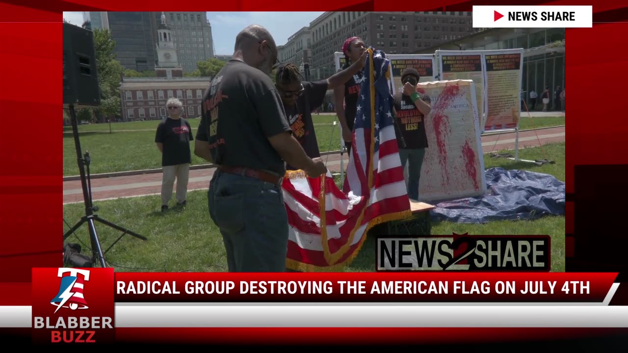 Radical Group Destroying The American Flag On July 4th