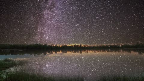 Night to morning lake