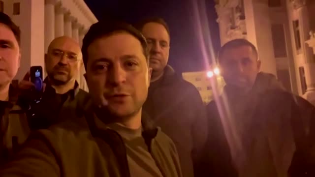 'We are here' -defiant Zelenskiy on the streets of Kyiv