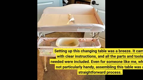 View Ratings: INFANS Portable Baby Changing Table, Folding Diaper Dresser Station with Wheels,...