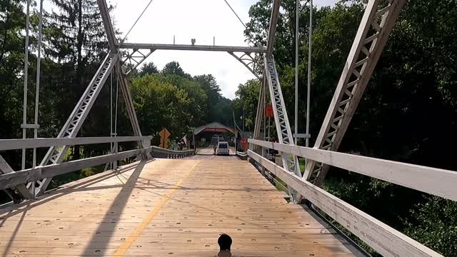 Driving Thru Dingmans Ferry Bridge NJ New Jersey to PA Pennsylvania (08-11-2021)