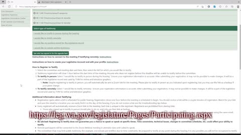 Tutorial on how to get involved in Olympia with proposed bills.
