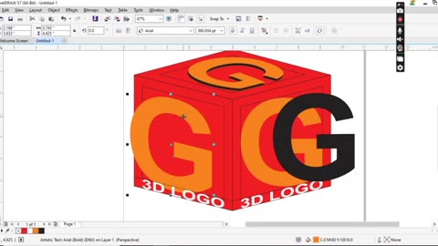 3d logo in corel draw x7