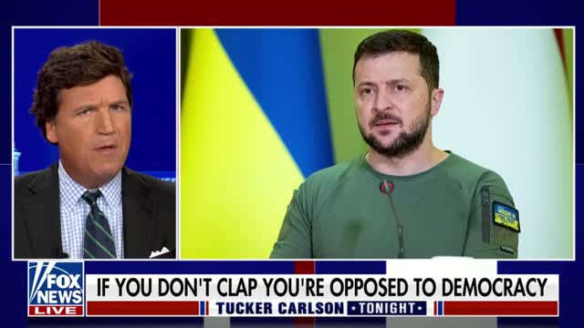 Tucker Carlson questions Congress' nearly unanimous reaction to Zelensky's speech.