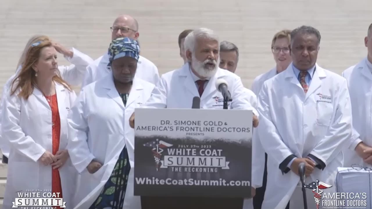 Dr. Robert Malone speaking at the "White Coat Summit" 2023