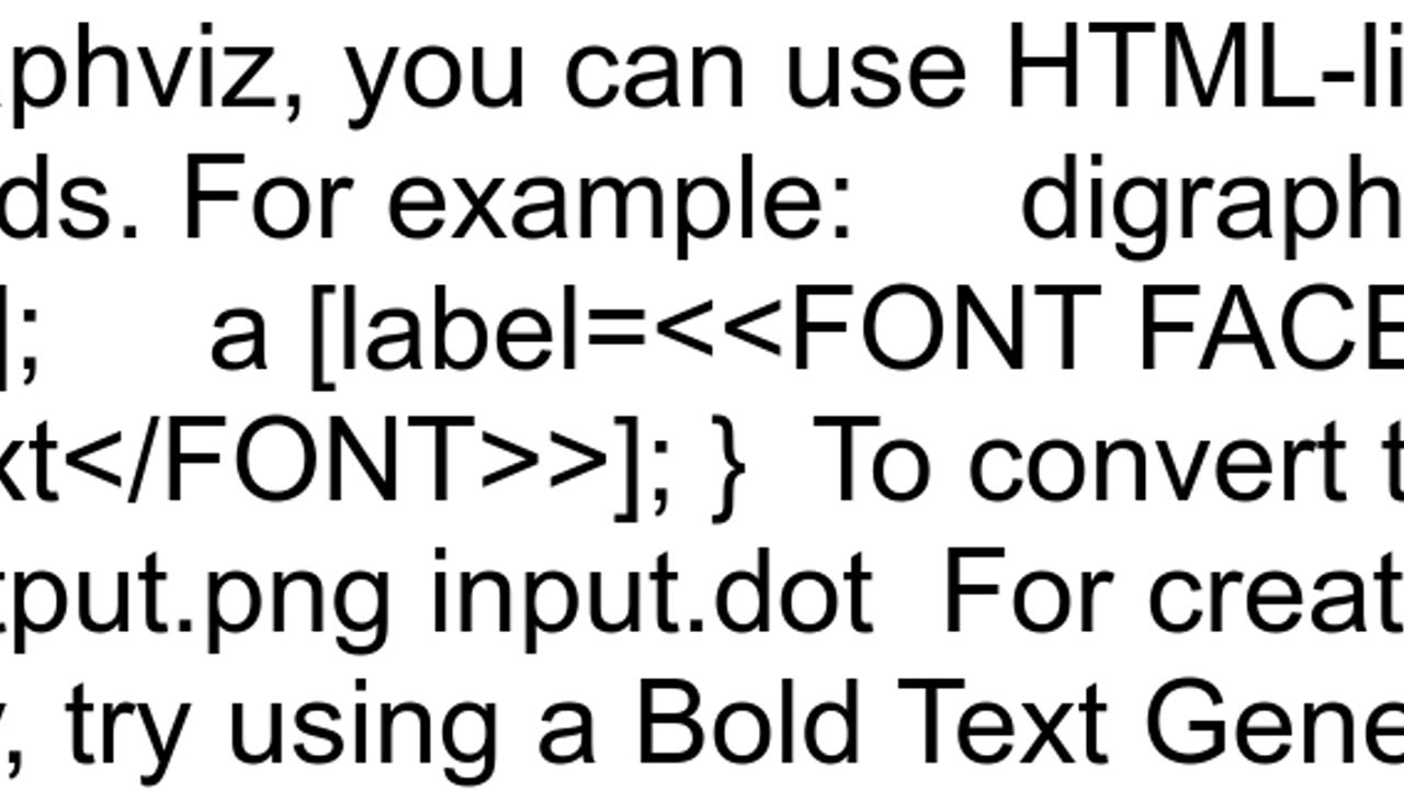 Graphviz bold font attribute