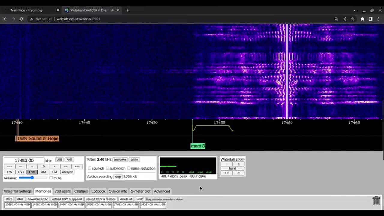 X06b 111666 25/03/2023 0958 UTC 6 Different Frequencies