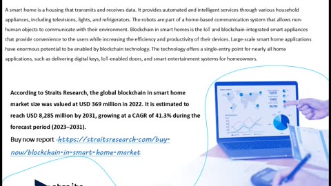 Blockchain in Smart Home Market Size to Reach USD 8285 Million by 2031 | Straits Research