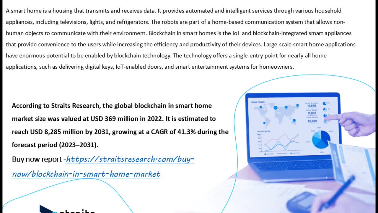 Blockchain in Smart Home Market Size to Reach USD 8285 Million by 2031 | Straits Research