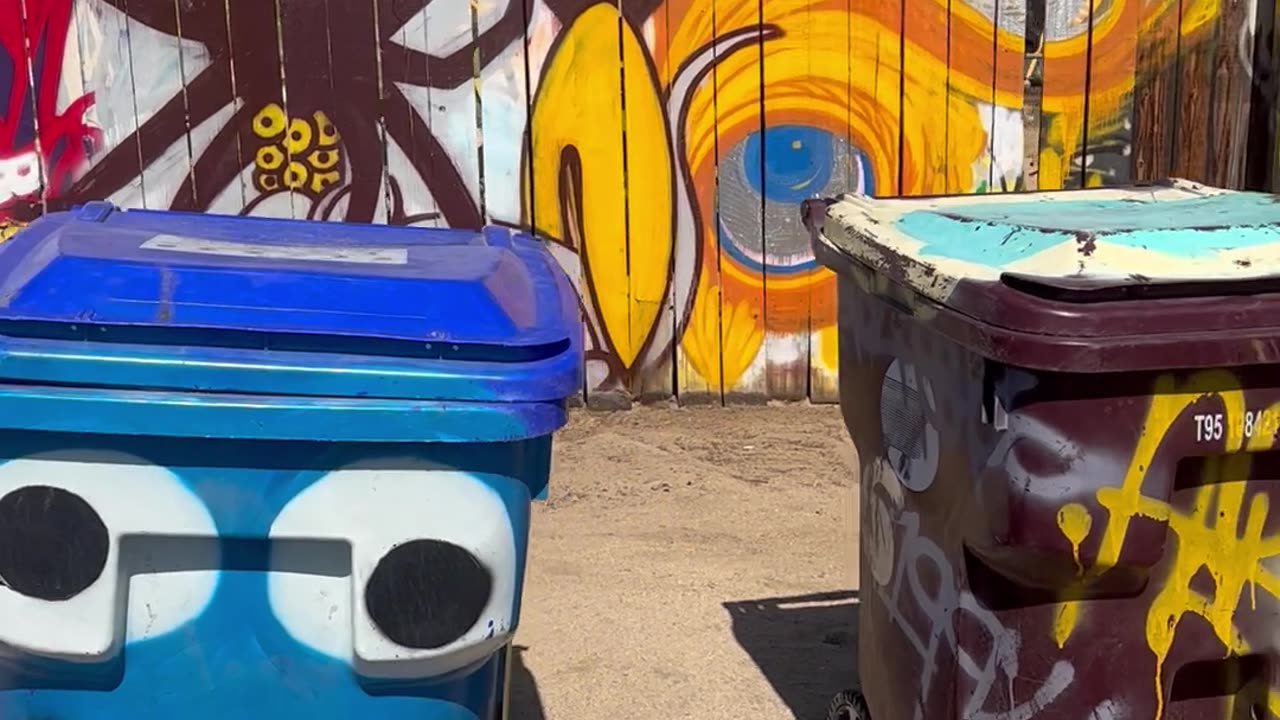 Beautiful graffiti fence in downtown Joshua Tree