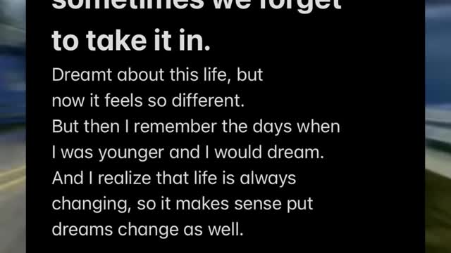 When life changes.