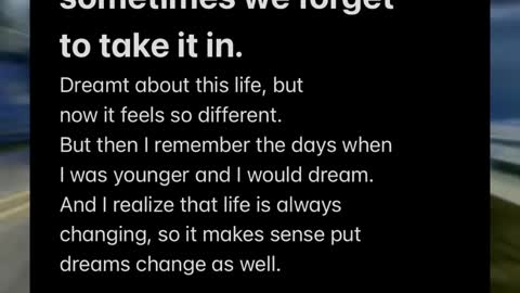 When life changes.