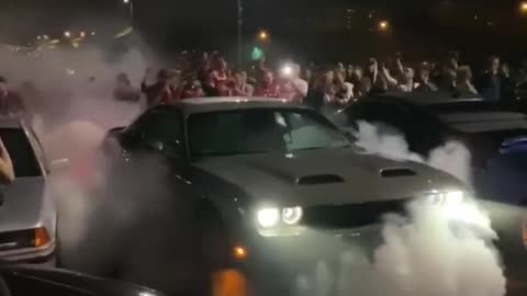 Hellcat Burnout At Car Meet