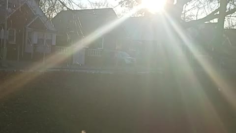 Sun setting.