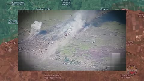 Massacre footage of Ukrainian vehicles convoy in Russian trenches towards Rabotino Verbove