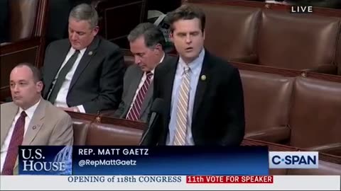 Matt Gaetz mominates President Trump for Speaker of the House.