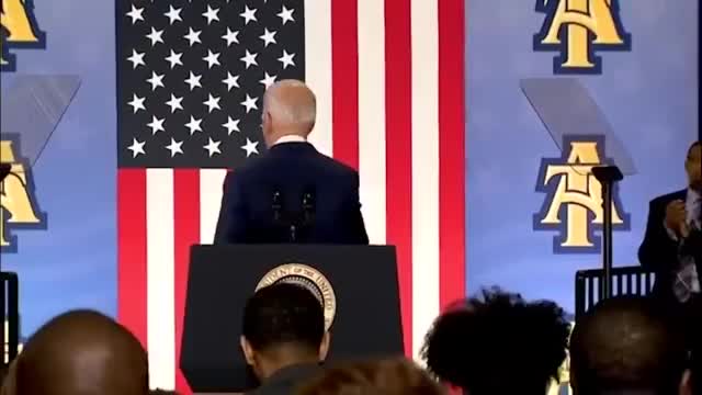 President Biden | Biden Finishes His Speech and Attempts to Shake Hands with Nobody