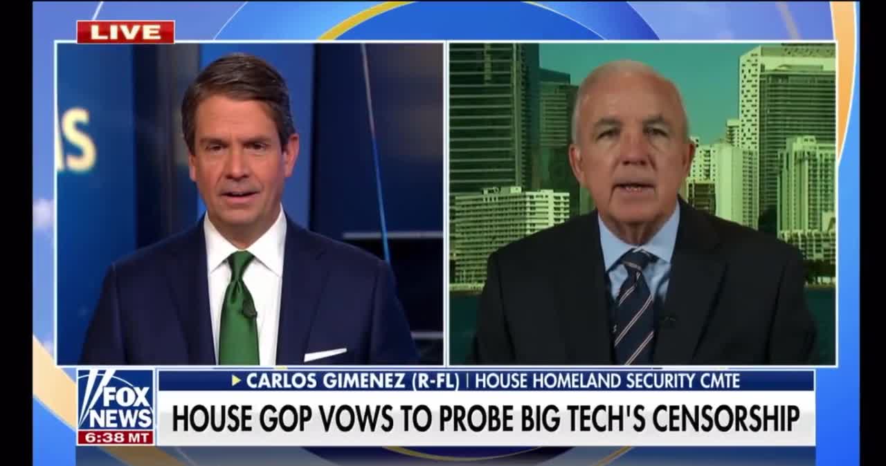 Rep Gimenez: Big Tech's Censorship Needs To Be Investigated!