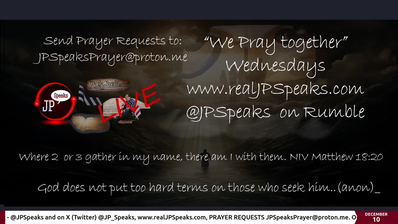 We Worship Together, Host- JP Speaks 12/10/23