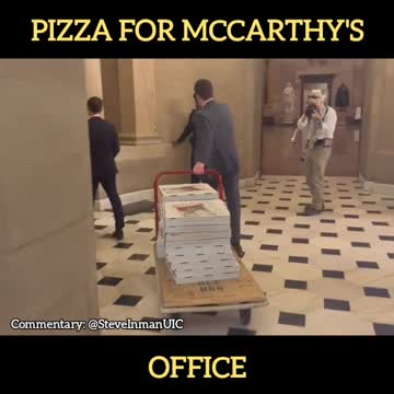 Crying over his losses over pizza