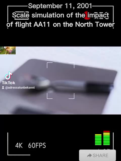 AA11편이 북쪽 타워와 충돌했을 때는 이렇게 됨.=> 911 방송은 연출.avi