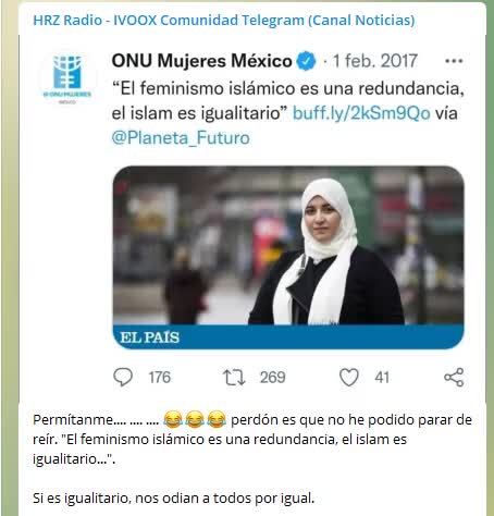 ONU mentiras, el islam es "feminista e igualitario"