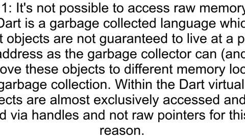 How can I get the memory address of a Flutter Dart variable Is this possible