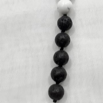 Handmade + Knotting Unique 21” ~ 23” Adjustable Necklace with Lava, Happy Buddha