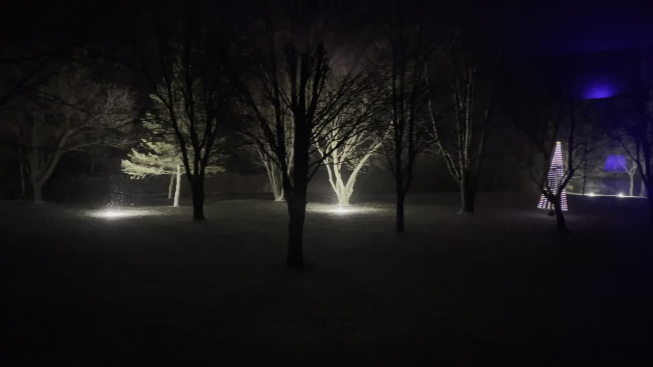 My outdoor lights, First snow 12.4