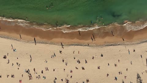 Aerial photography of Mashhad beach of water, nature, trees and people | Drone