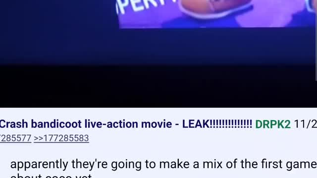 Crash bandicoot live action movie leaked