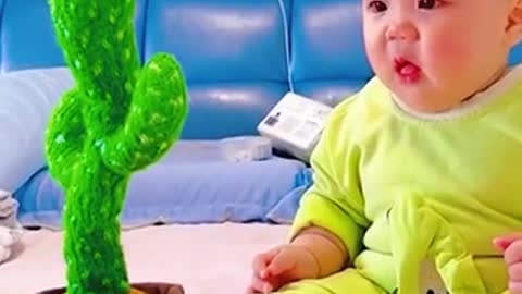 the funny action of the baby caught on camera is very entertaining