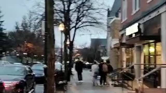 State College, Pennsylvania. Downtown walking