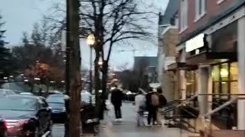 State College, Pennsylvania. Downtown walking