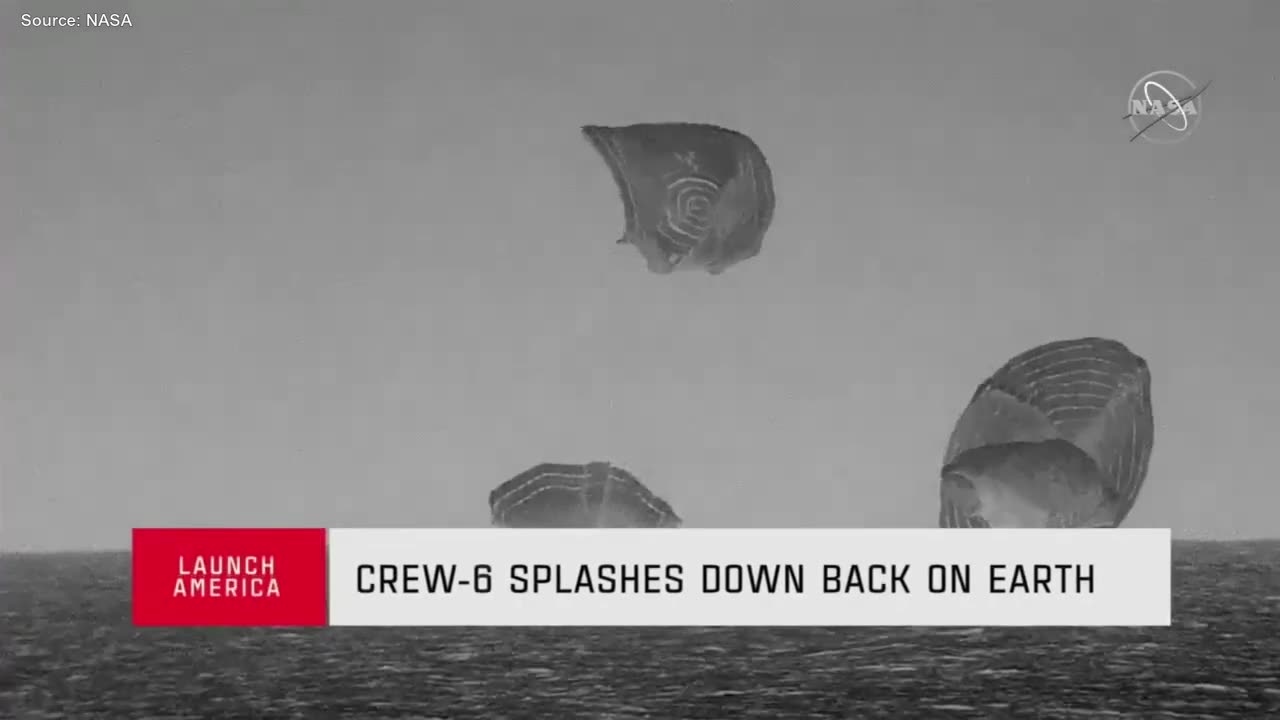 NASA's SpaceX crew 6 returns to earth following mission to the international space